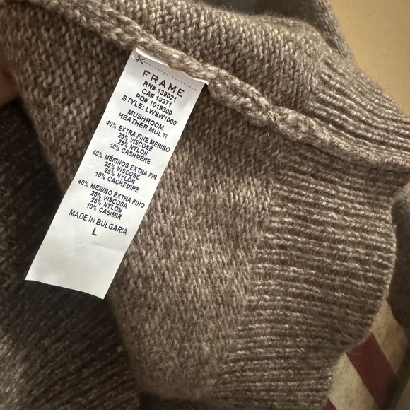 FRAME Fair Isle Crewneck Sweater  Sz Large like new - Picture 7 of 15